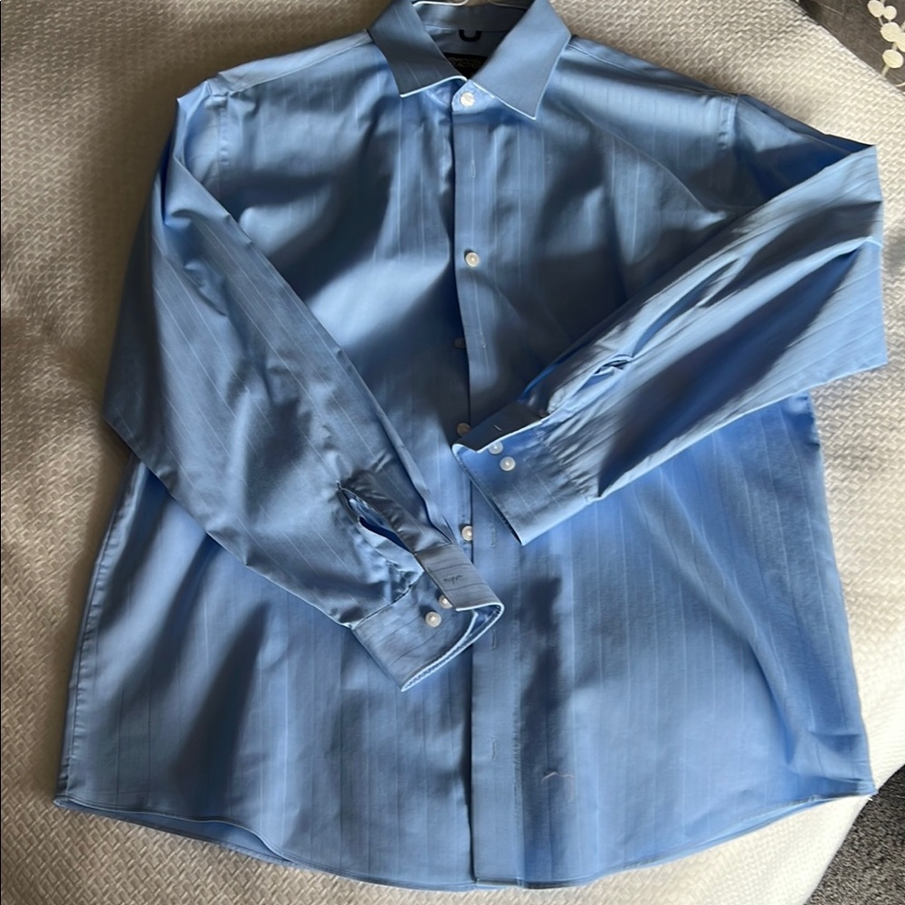 Kenneth Cole Reaction Men's Light Blue Dress Shirt 16 32/33 Large